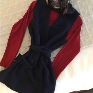 Ann Taylor Navy Long Vest. Size S